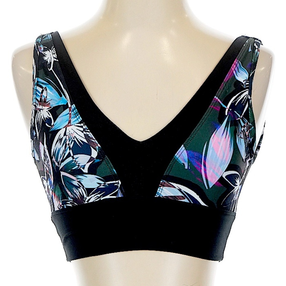 Betsey Johnson Sports Bra Graffiti Orchid Print Size XS